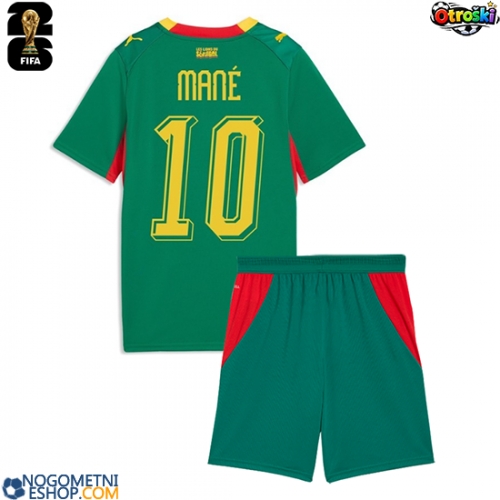 Otroški Nogometni dresi Senegal Sadio Mane #10 Gostujoči SP 2026 Kratek Rokav (+ Kratke hlače)